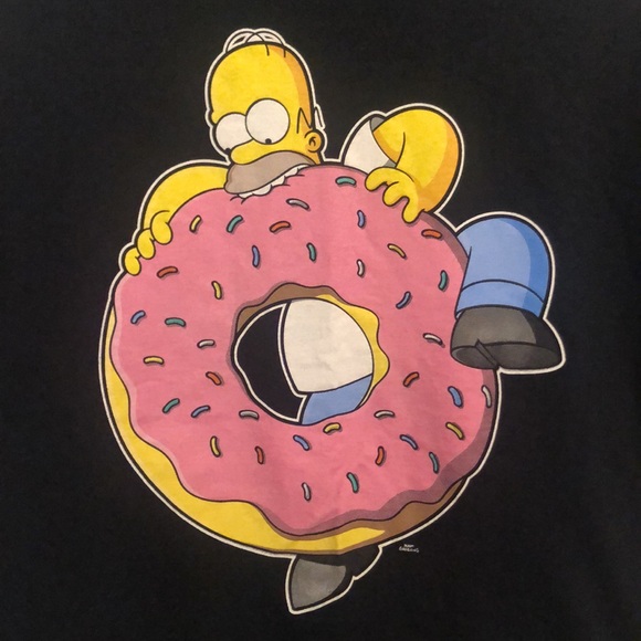 The Simpsons Shirt Adult Large Donut Cartoon Graphic Fox - Picture 2 of 8